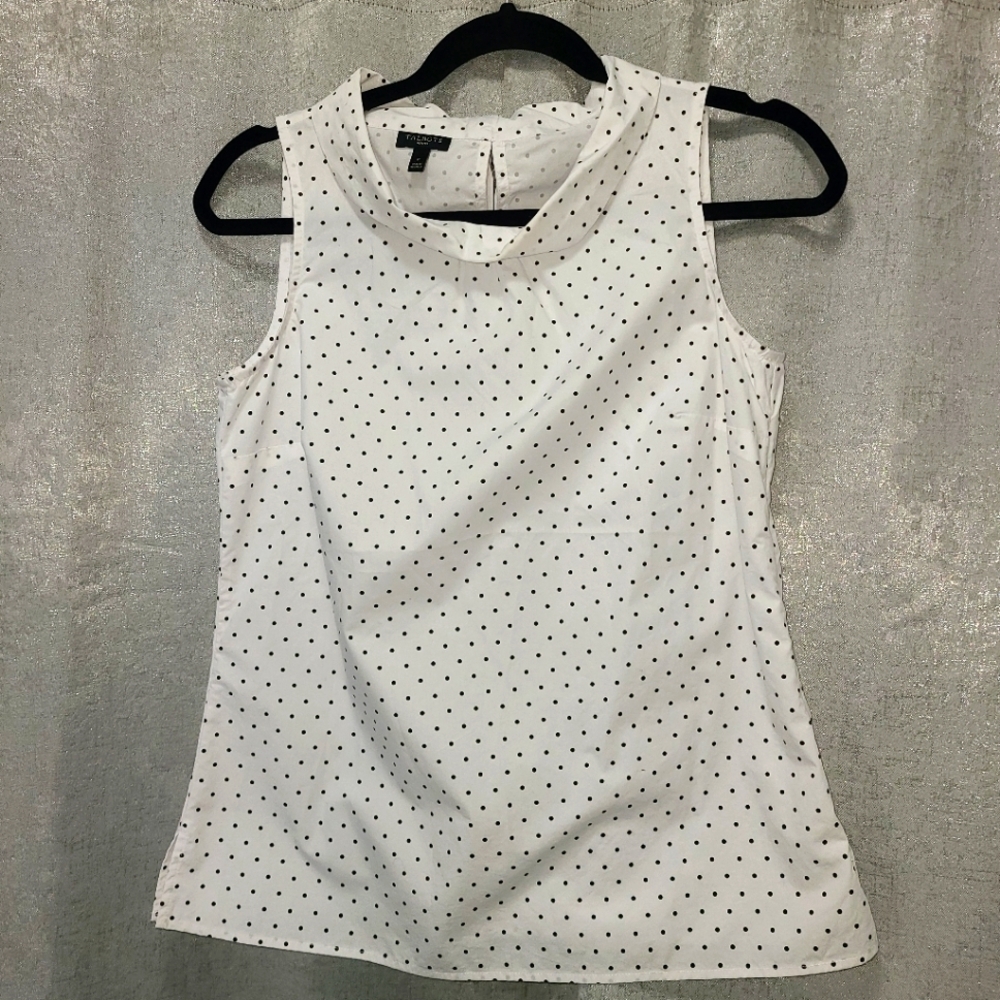 Talbots Polka Dot Bow Sleeveless Top‎ P